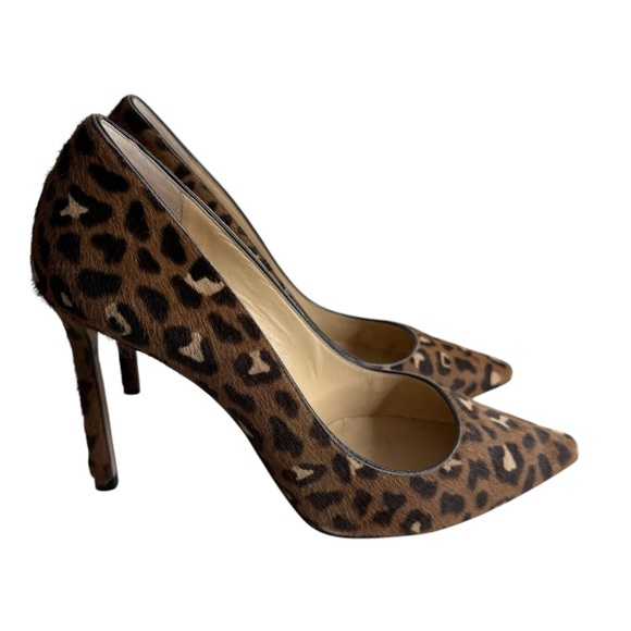 Jimmy Choo Romy 100 Leopard Print Heels size 37.5/ 7.5 - Picture 3 of 8